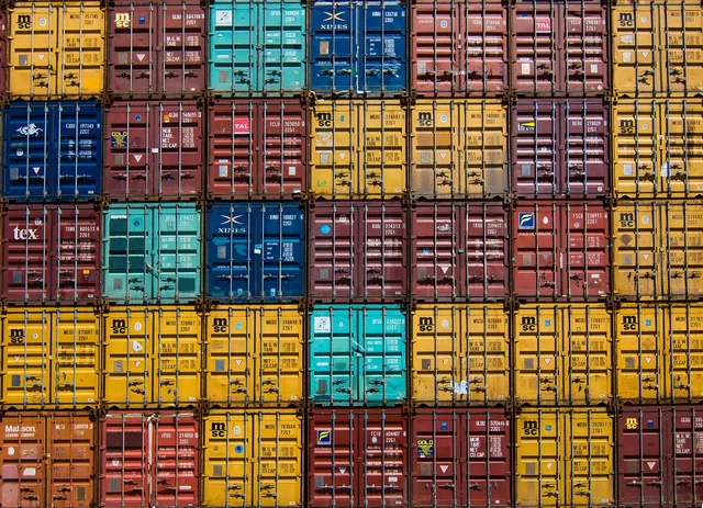 colorful, container, van, cargo, wharf, cargo, cargo, cargo, cargo, cargo. Courier Specimens: Detroit, Buffalo and Seattle to Canada