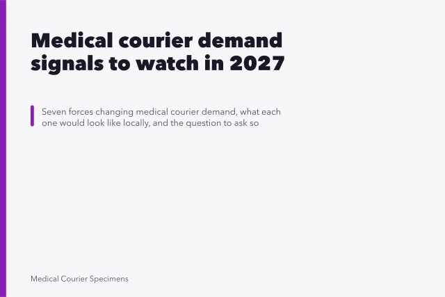 Medical courier demand signals to watch in 2027. Medical courier demand signals to watch in 2027